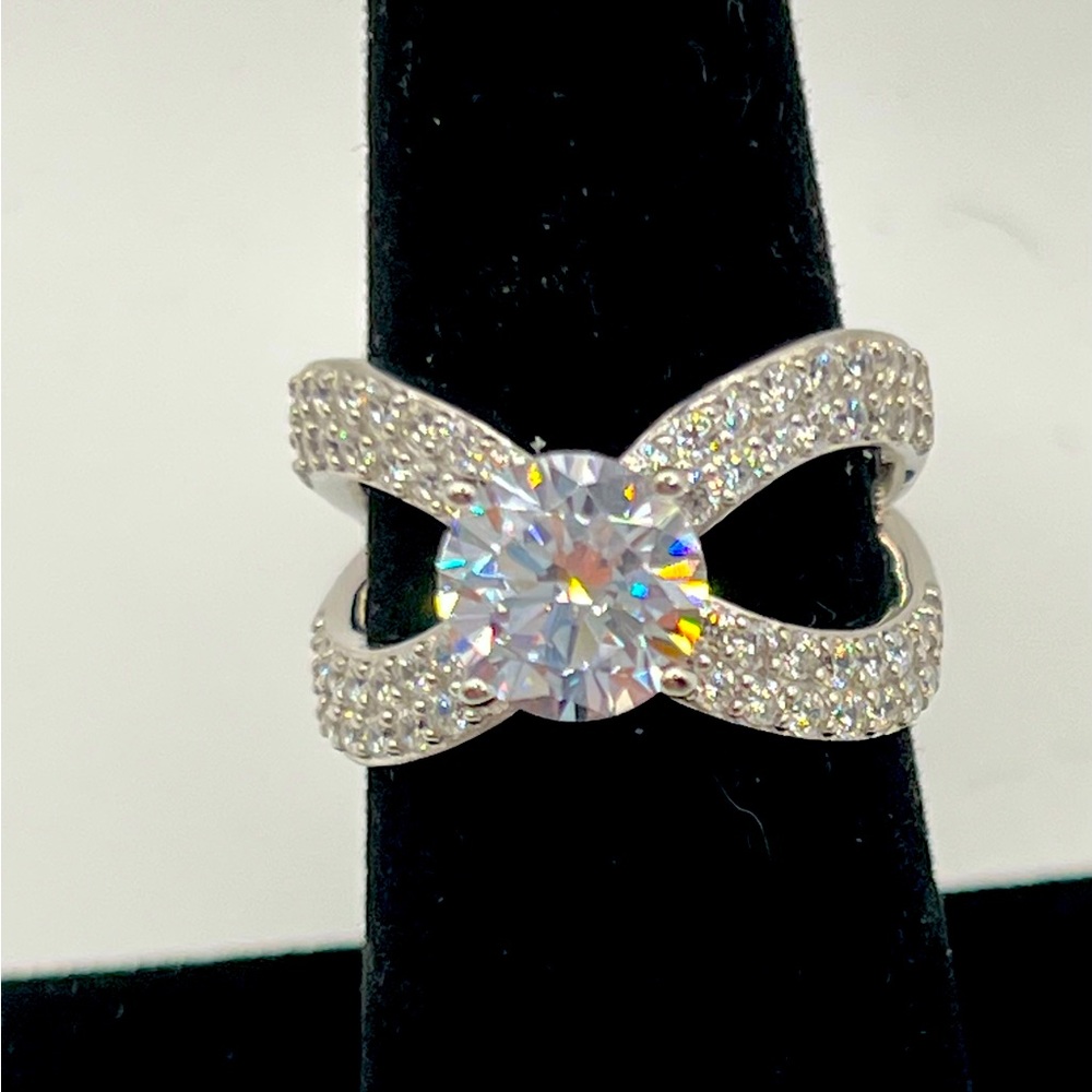 Bella Luce White Cubic Zirconia Platinum Over Sterling Silver Ring 5.02ctw